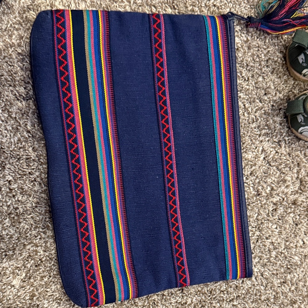 Colorful Striped Clutch with Tassel